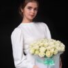 51 роза в шляпной коробке